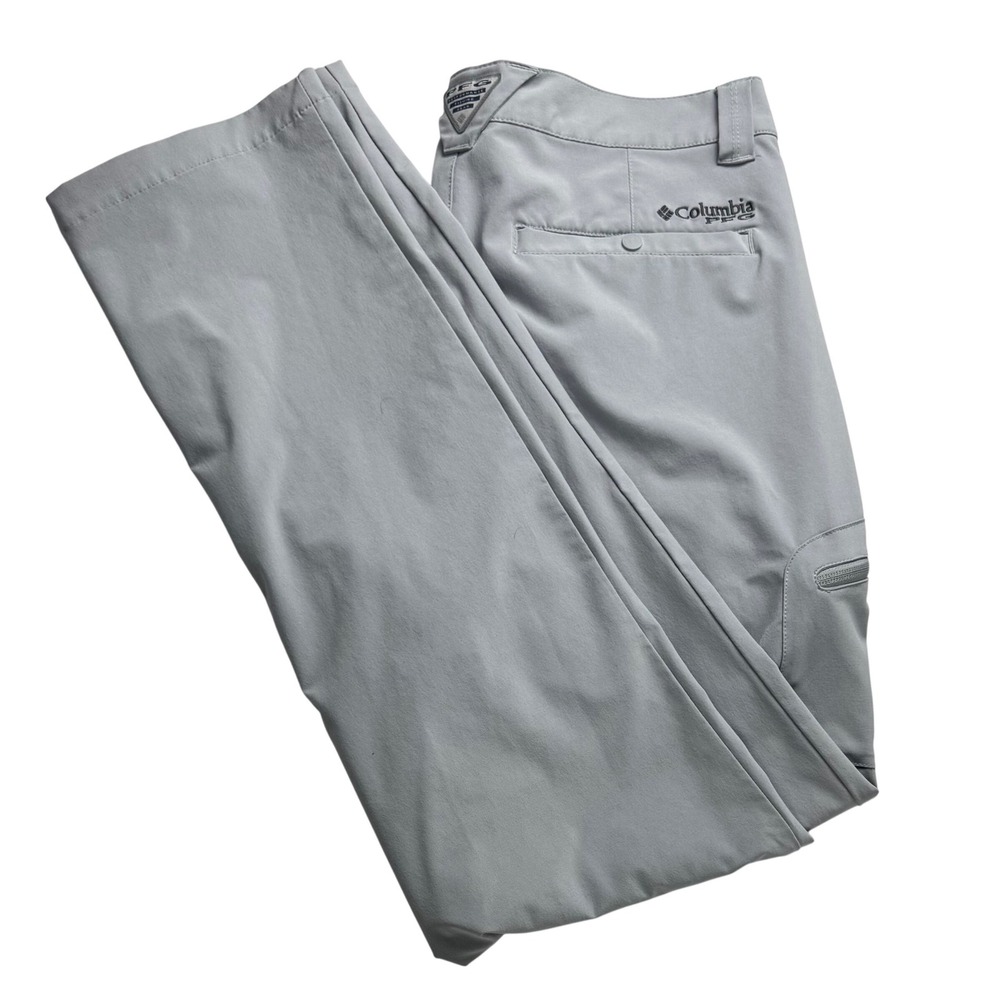 Columbia PFG Men's Gray Water Repellent Outdoor Cargo Pants Size 34x32 fishing